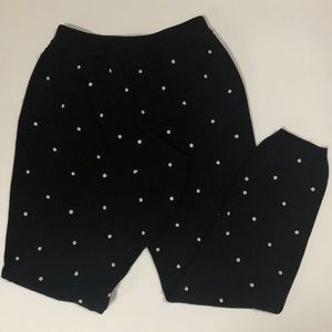 Vintage sweater knit polka dot leggings